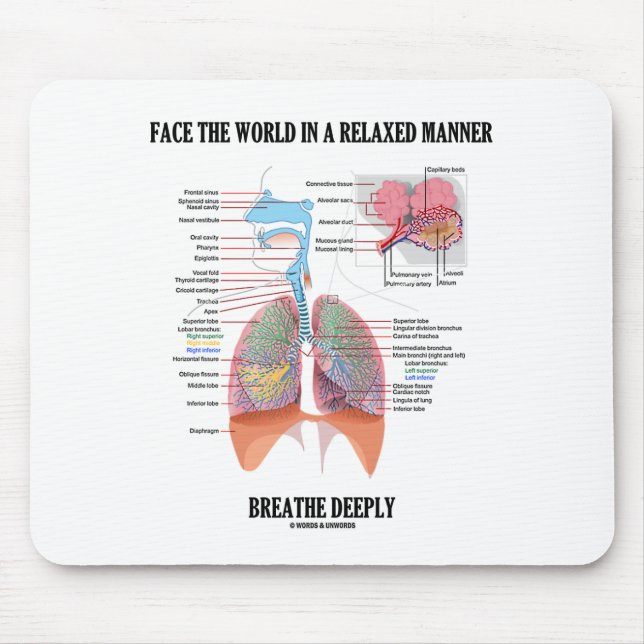 Face The World In A Relaxed Manner Breathe Deeply Mouse Pad (Front)
