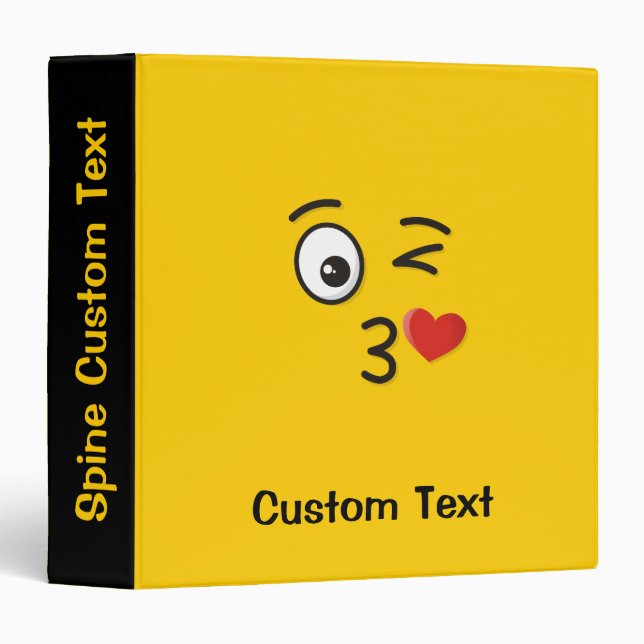 Face Throwing a Kiss 3 Ring Binder (Front/Spine)