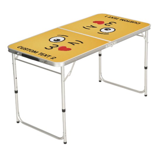 Face Throwing a Kiss Beer Pong Table