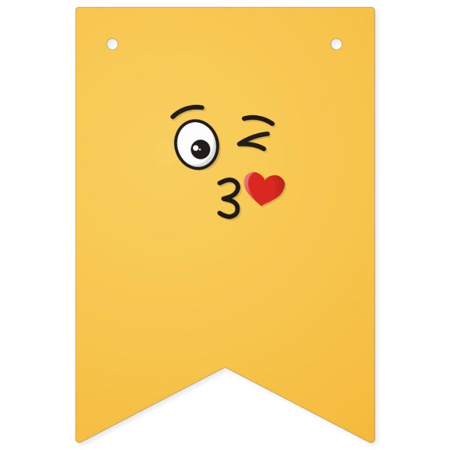 Face Throwing a Kiss Bunting Flags (First Flag)