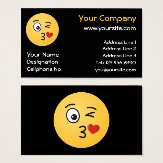 Face Throwing a Kiss Business Card