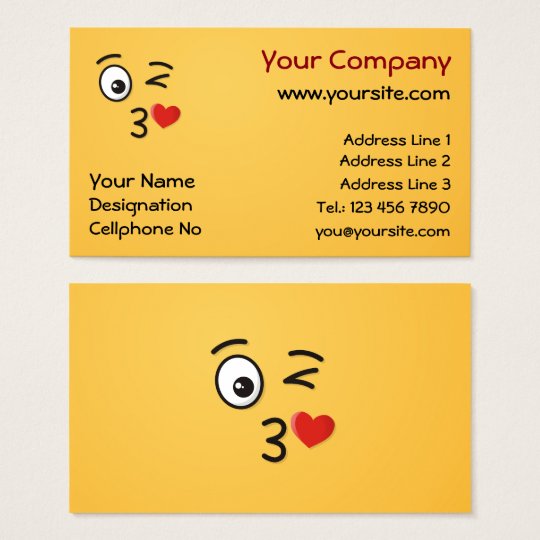 Face Throwing a Kiss Business Card