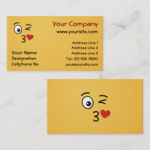 Face Throwing a Kiss Business Card