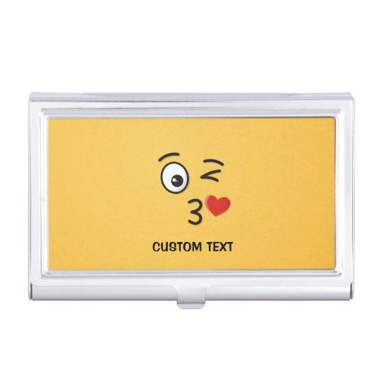 Face Throwing a Kiss Business Card Holder