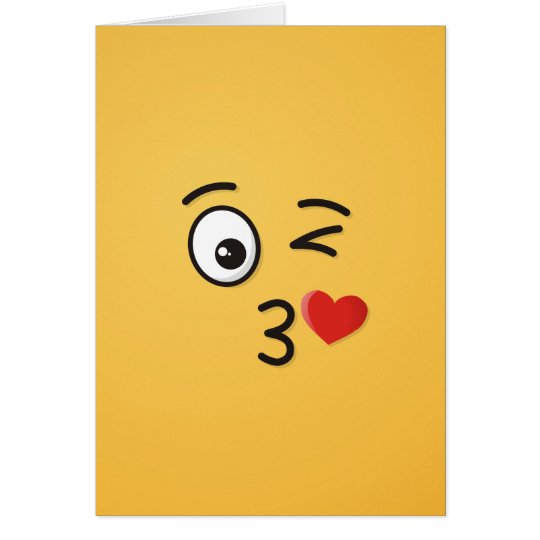 Face Throwing a Kiss Card