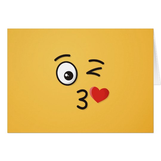 Face Throwing a Kiss Card