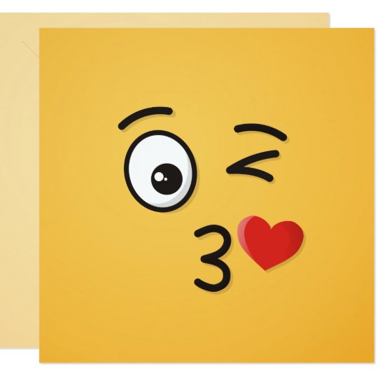 Face Throwing a Kiss Card