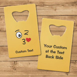 Face Throwing a Kiss Credit Card Bottle Opener