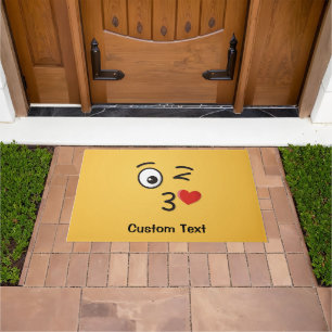 Face Throwing a Kiss Doormat