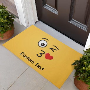 Face Throwing a Kiss Doormat
