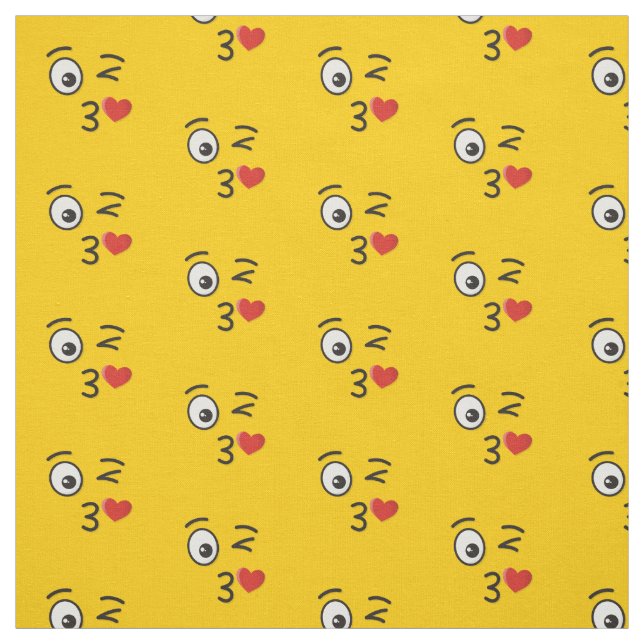 Face Throwing a Kiss Fabric (Swatch)