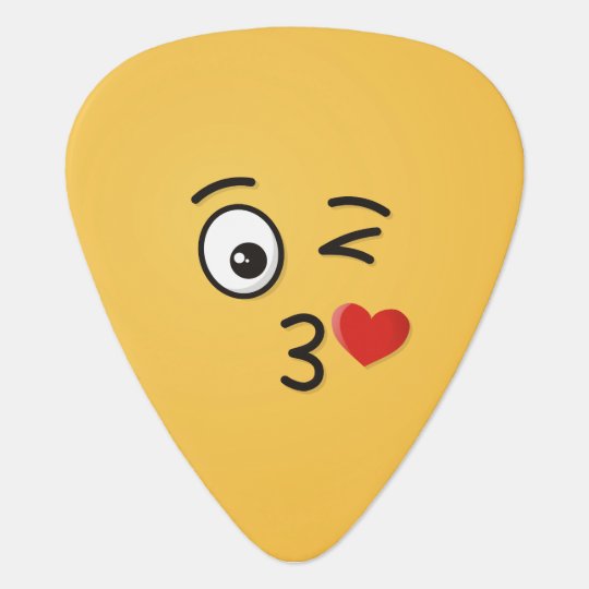 Face Throwing a Kiss Guitar Pick
