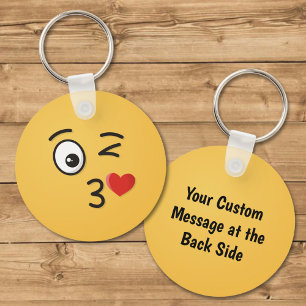 Face Throwing a Kiss Keychain