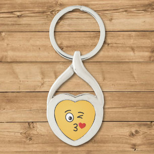 Face Throwing a Kiss Keychain