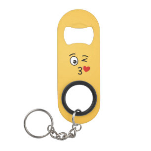 Face Throwing a Kiss Keychain Bottle Opener