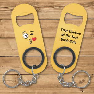 Face Throwing a Kiss Keychain Bottle Opener