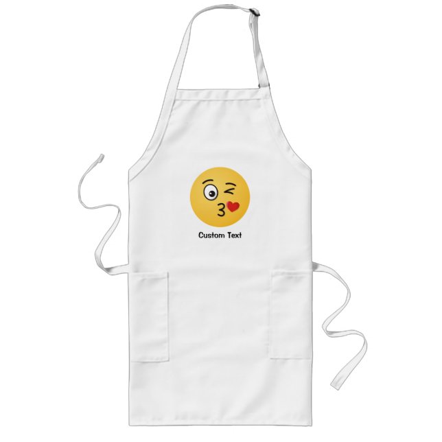 Face Throwing a Kiss Long Apron (Front)
