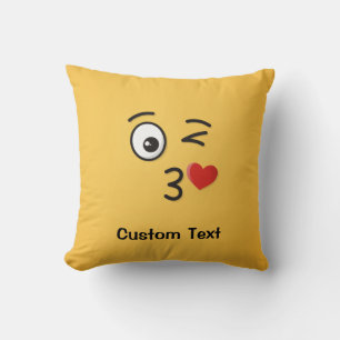 Face Throwing a Kiss Throw Pillow