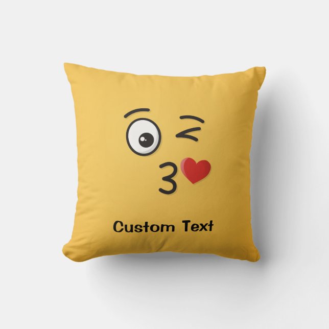 Face Throwing a Kiss Throw Pillow (Front)