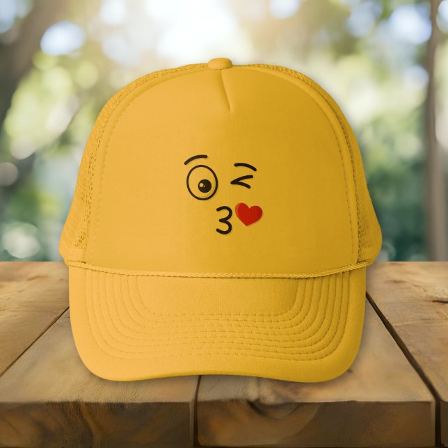 Face Throwing a Kiss Trucker Hat (Creator Uploaded)