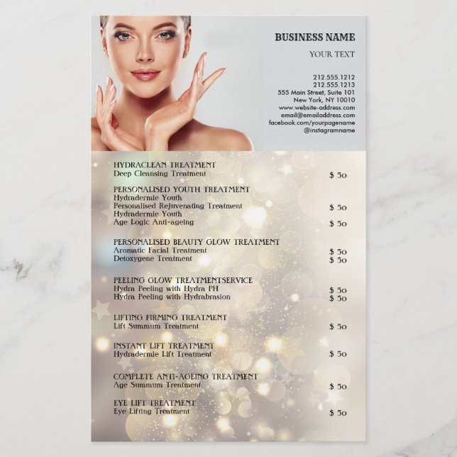 FACE TREATMENTS Beauty Salon flyer (Front)