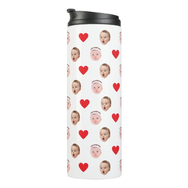 Face Tumbler, Custom Photo Tumbler, Baby Gift  Thermal Tumbler (Rotated Right)