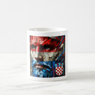 Face vibrant colors of the Croatian flag Coffee Mug