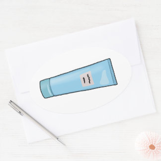 Face Wash Baby Blue Tube Oval Sticker