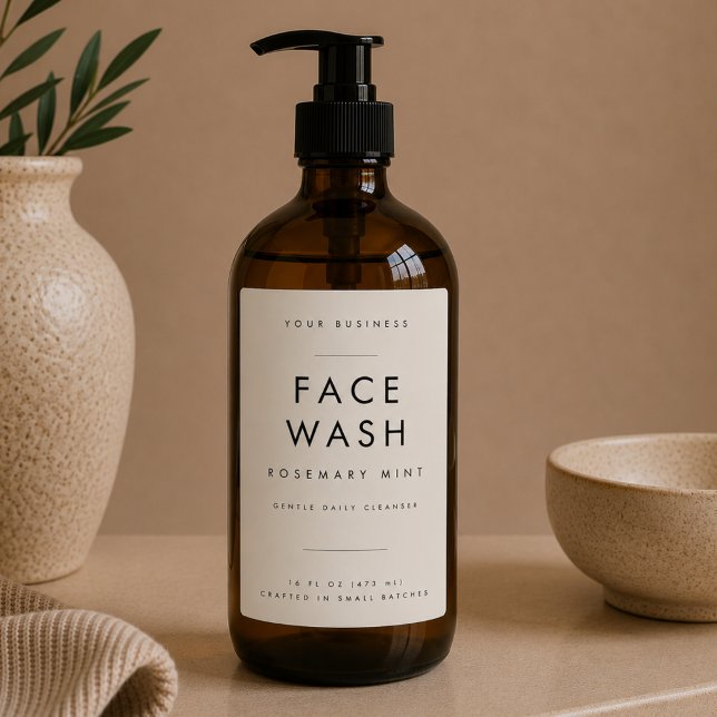 Face Wash Spa Salon Label (Creator Uploaded)