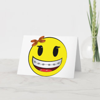 face with braces - girl card