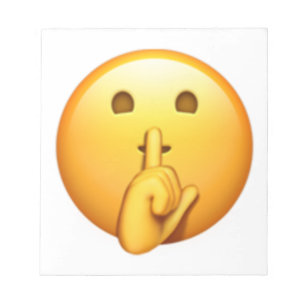 Face With Finger Covering Closed Lips - Emoji Notepad