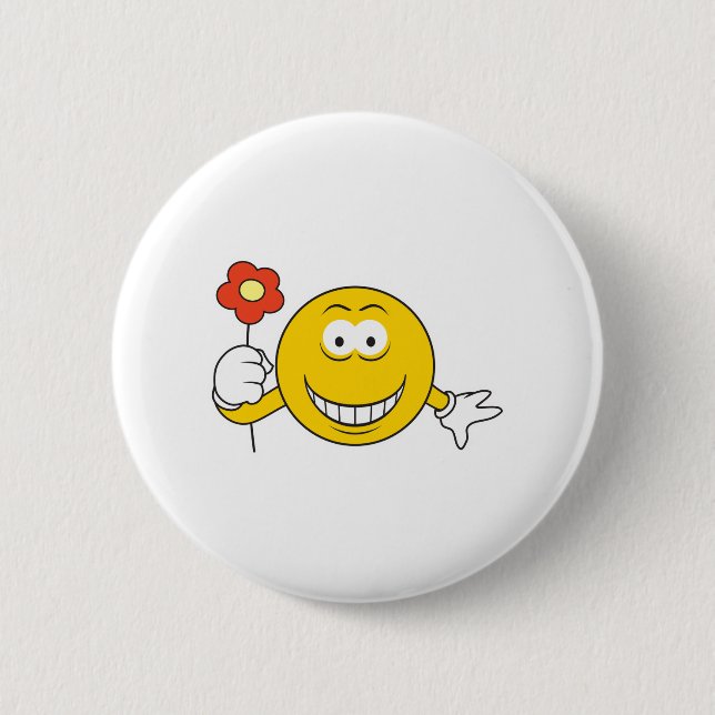 Face with Flower 2 Inch Round Button (Front)