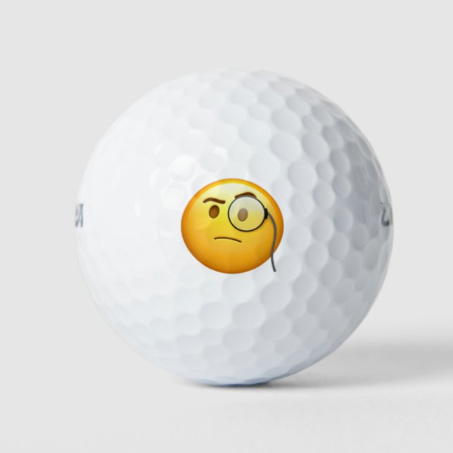 Face With Monocle - Emoji Golf Balls (Front)