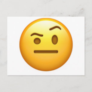 Face With One Eyebrow Raised - Emoji Postcard
