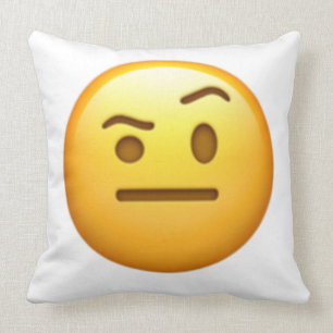 Face With One Eyebrow Raised - Emoji Throw Pillow