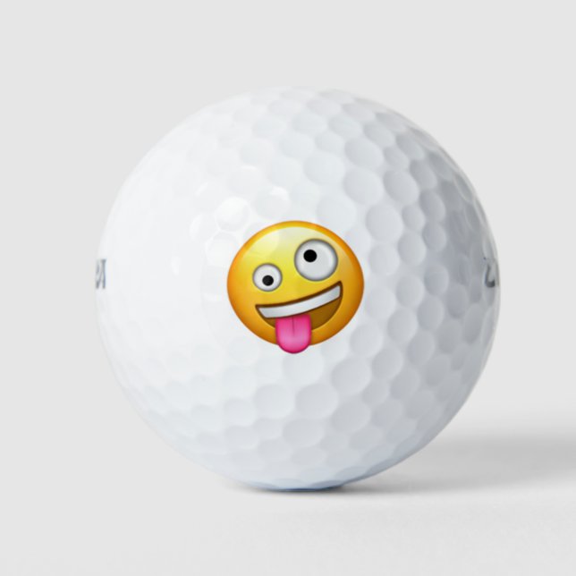 Face With One Large and One Small Eye - Emoji Golf Balls (Front)