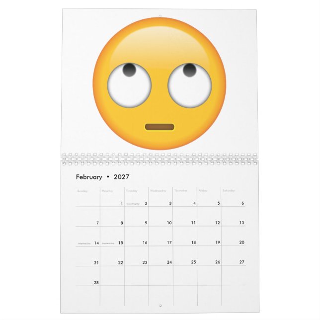 Face With Rolling Eyes - Emoji Calendar (Feb 2027)