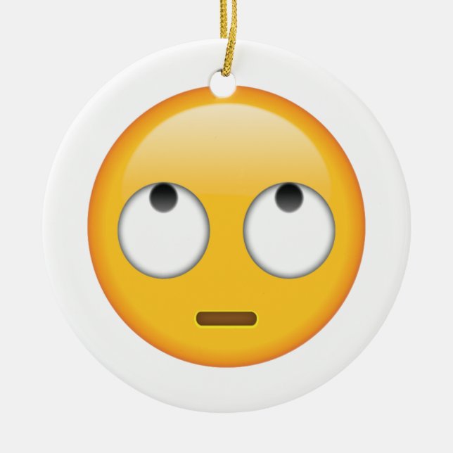 Face With Rolling Eyes - Emoji Ceramic Ornament (Front)