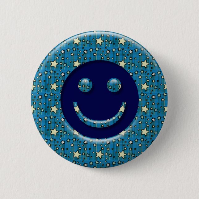 FACE WITH STARS 2 INCH ROUND BUTTON (Front)