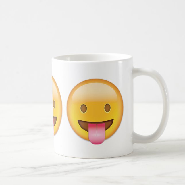 Face With Stuck Out Tongue Emoji Coffee Mug (Right)