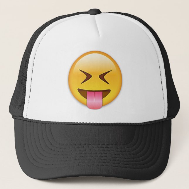 Face With Stuck Out Tongue & Tightly Closed Eyes Trucker Hat (Front)