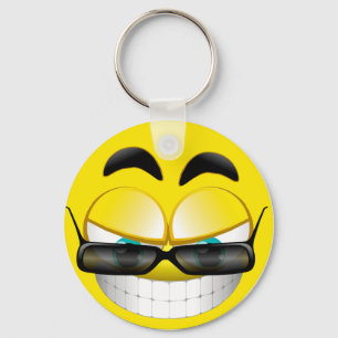 FACE WITH SUNSHADES KEYCHAIN