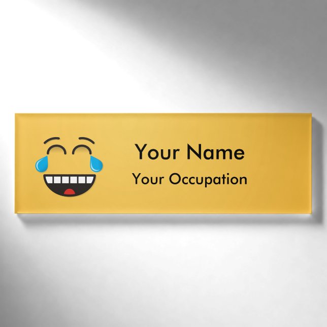 Face With Tears of Joy Name Tag (Front)
