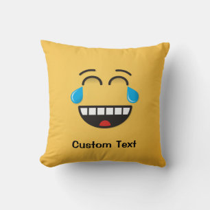 Face With Tears of Joy Throw Pillow