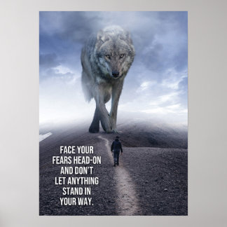 Face Your Fears - Wolf - Gym, Hustle Poster