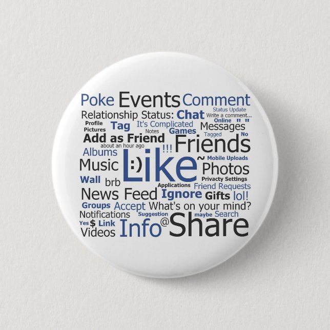 Facebook 2 Inch Round Button (Front)