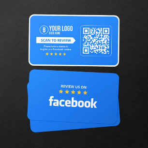 Facebook Business Review 5 Star Scannable QR Code Business Card