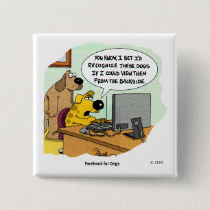 Facebook for Dogs 2 Inch Square Button