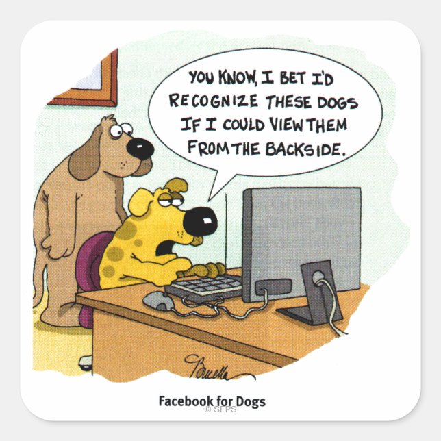 Facebook for Dogs Square Sticker (Front)