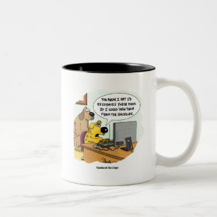 Facebook for Dogs Two-Tone Coffee Mug
